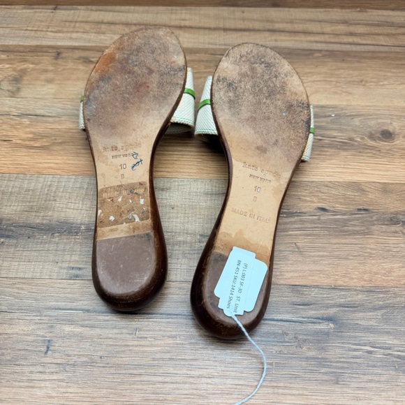 Kate Spade Shoes Womens Size 10 Green Polka Dot Mules Made in Italy Slide Sandal - Picture 4 of 6
